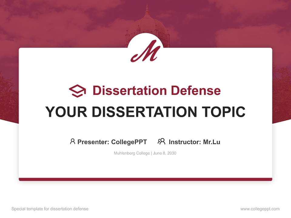Muhlenberg College Graduation Thesis Defense PPT Template4:3 ratio PPT effect preview image7