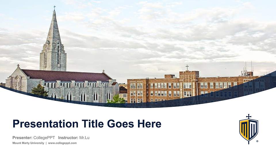 Mount Marty University Course/Courseware Creation PPT Template16:9 ratio PPT effect preview image