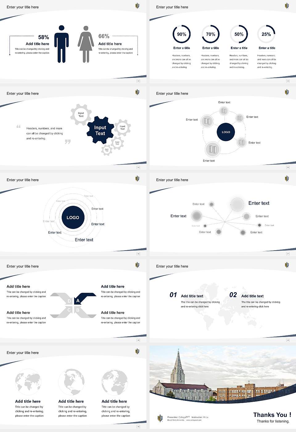 Mount Marty University Course/Courseware Creation PPT Template16:9 ratio PPT effect preview image4