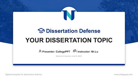 National University Graduation Thesis Defense PPT Template