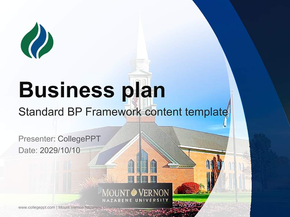 Mount Vernon Nazarene University Competition/Entrepreneurship Contest PPT Template4:3 ratio PPT effect preview image9
