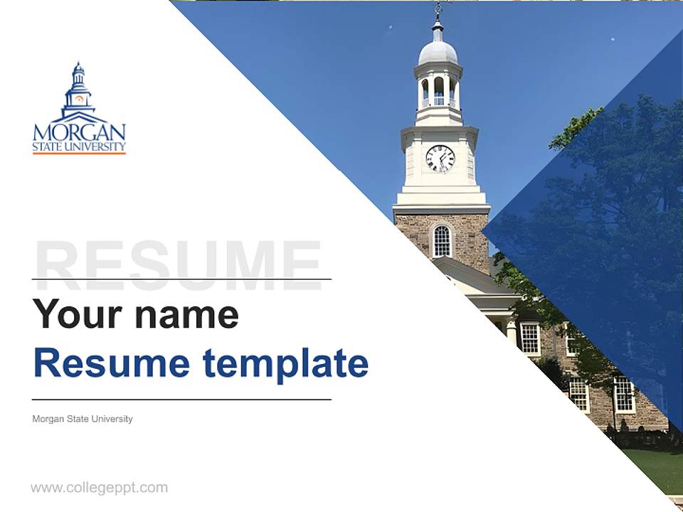Morgan State University Resume PPT Template4:3 ratio PPT effect preview image5