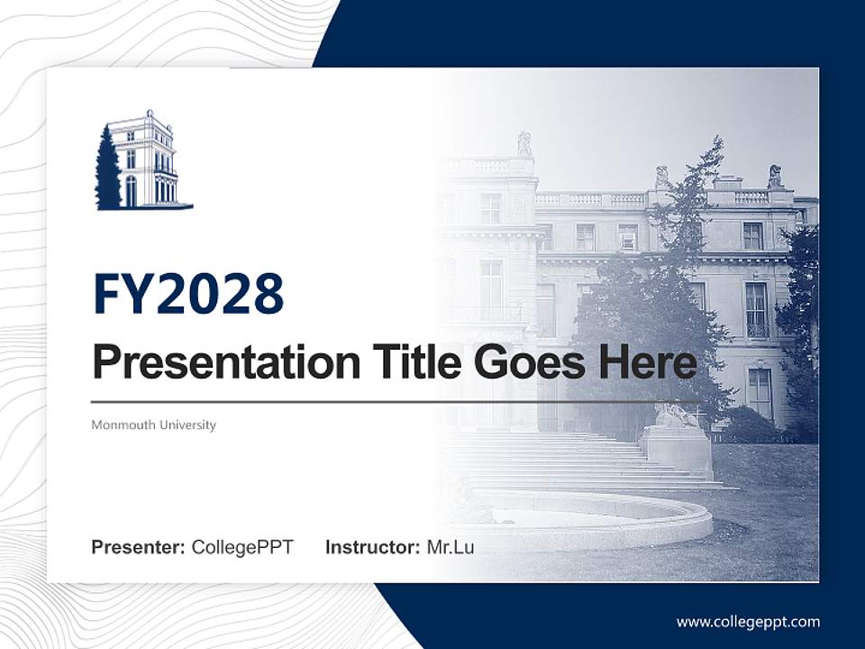 Monmouth University Academic Presentation/Research Findings Report PPT Template4:3 ratio PPT effect preview image5