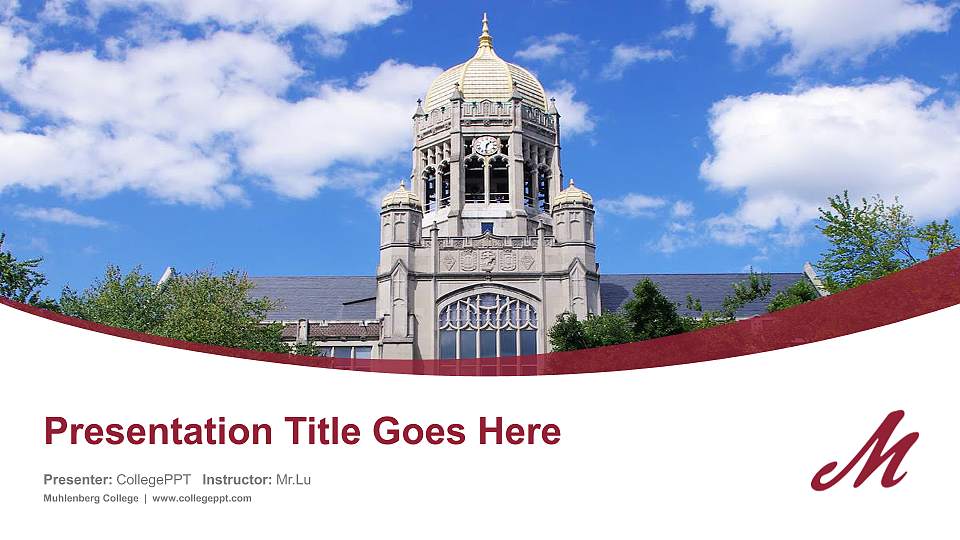 Muhlenberg College Course/Courseware Creation PPT Template16:9 ratio PPT effect preview image