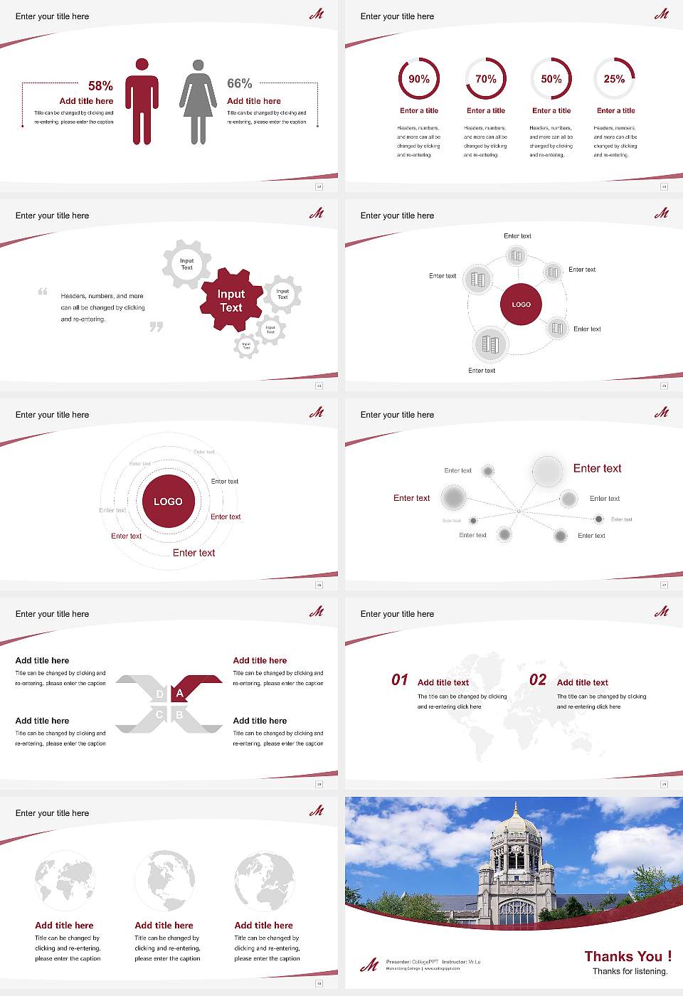 Muhlenberg College Course/Courseware Creation PPT Template16:9 ratio PPT effect preview image4