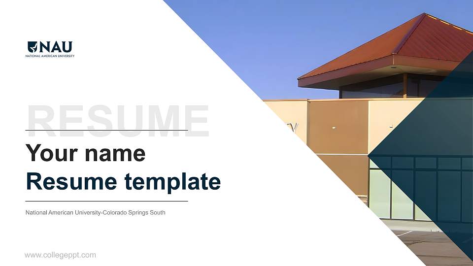National American University-Colorado Springs South Resume PPT Template16:9 ratio PPT effect preview image