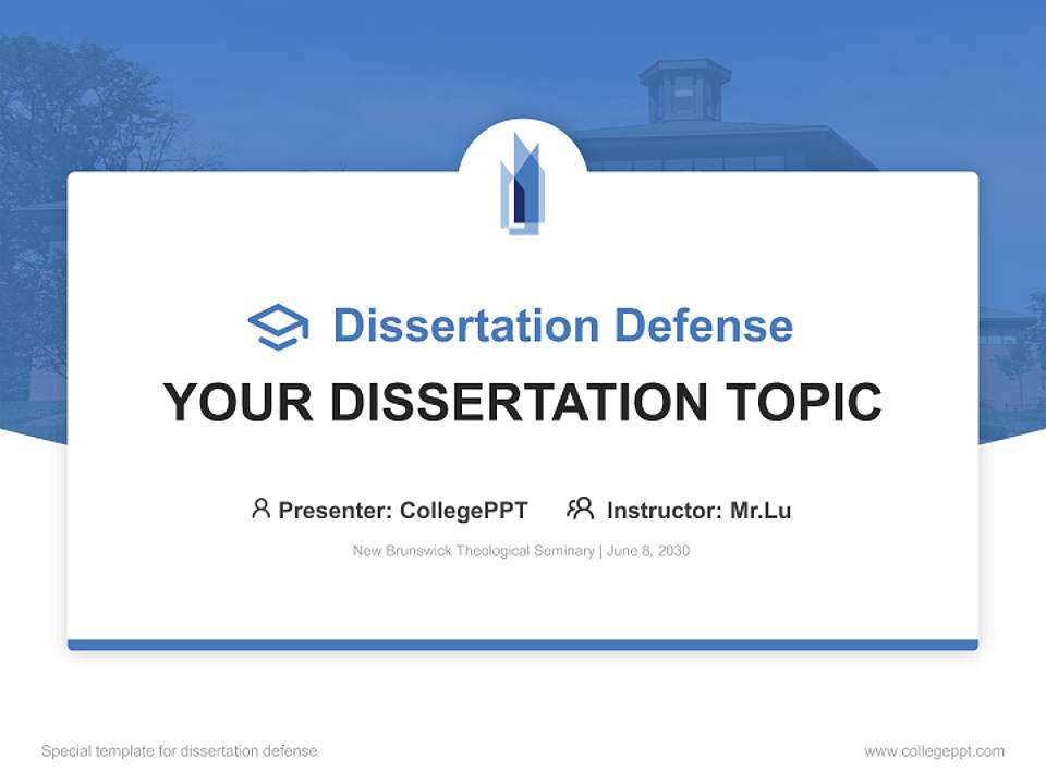 New Brunswick Theological Seminary Graduation Thesis Defense PPT Template4:3 ratio PPT effect preview image7