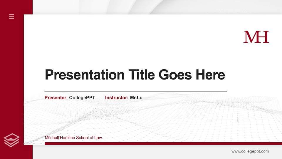 Mitchell Hamline School of Law Thesis Proposal/Graduation Defense PPT Template16:9 ratio PPT effect preview image