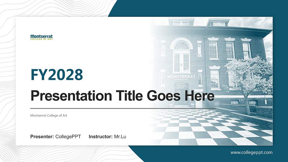 Montserrat College of Art Academic Presentation/Research Findings Report PPT Template16:9 ratio PPT effect preview image