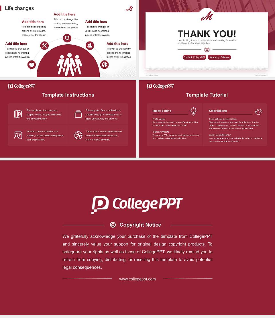 Muhlenberg College National Scholarship Defense PPT Template16:9 ratio PPT effect preview image4
