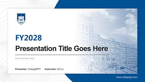 Mount Saint Mary College Academic Presentation/Research Findings Report PPT Template