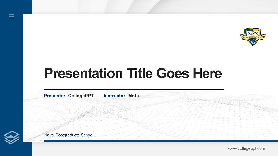 Naval Postgraduate School Thesis Proposal/Graduation Defense PPT Template16:9 ratio PPT effect preview image