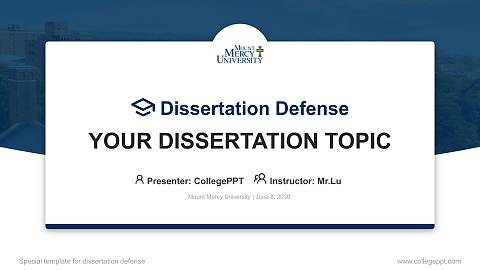 Mount Mercy University Graduation Thesis Defense PPT Template