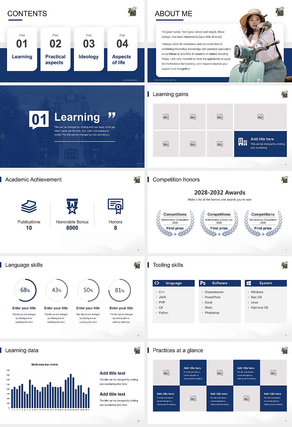Montana State University Billings National Scholarship Defense PPT Template16:9 ratio PPT effect preview image2