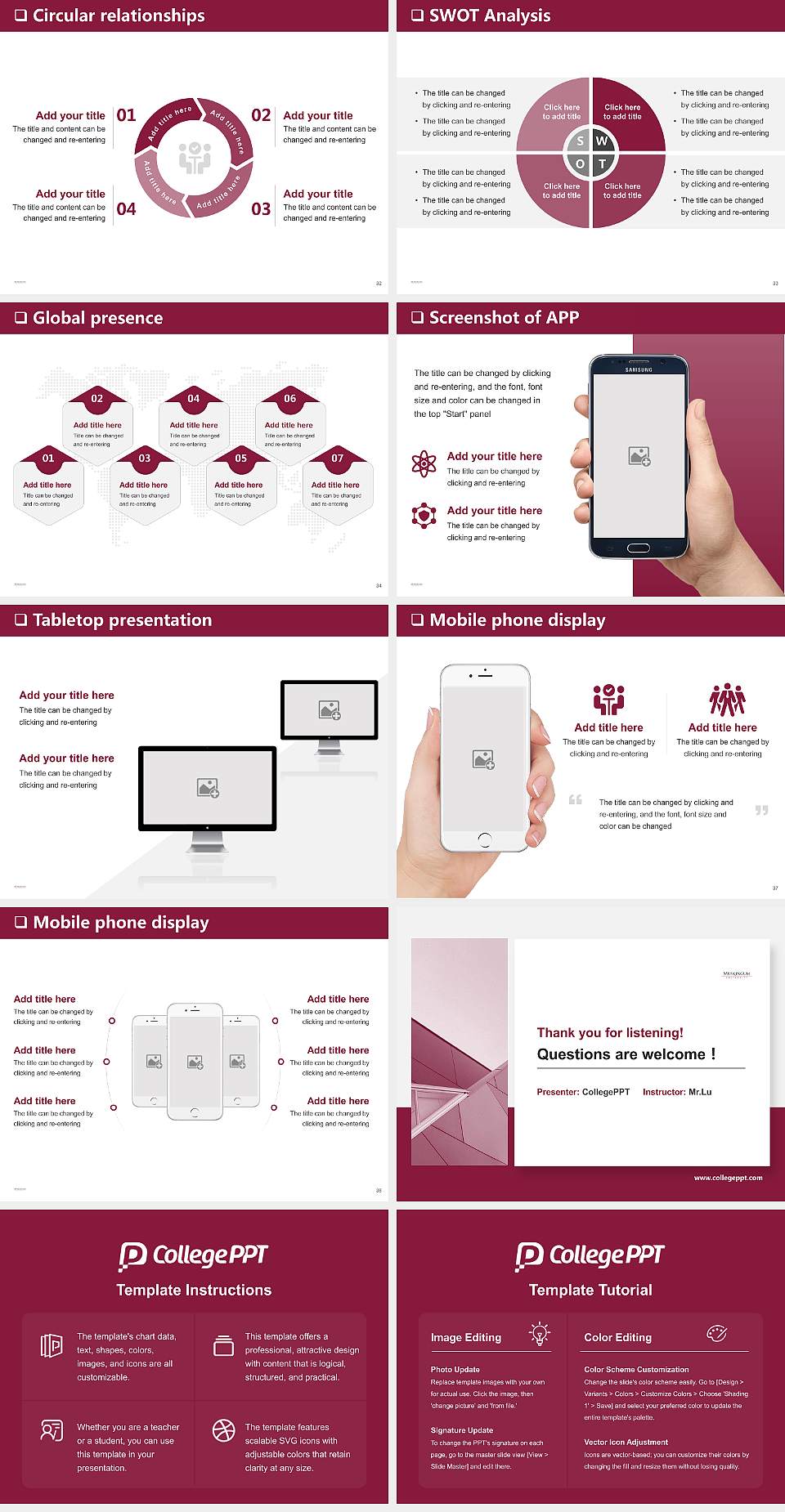 Muskingum University General Purpose PPT Template4:3 ratio PPT effect preview image5