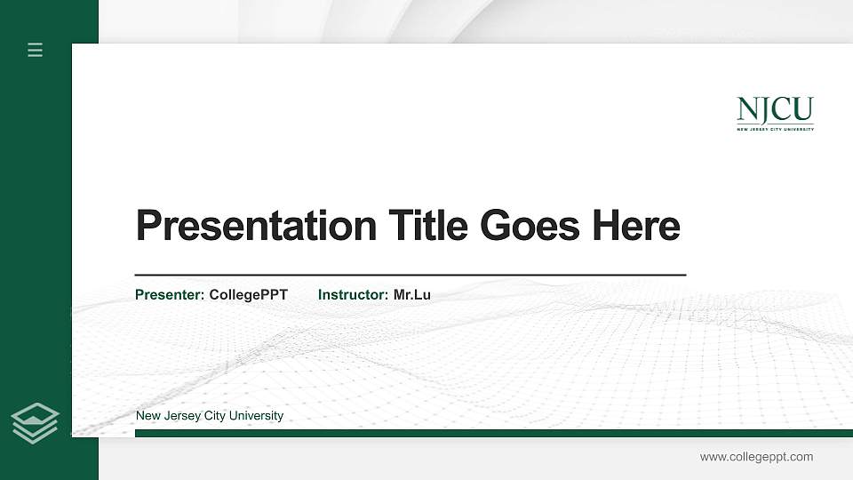 New Jersey City University Thesis Proposal/Graduation Defense PPT Template16:9 ratio PPT effect preview image