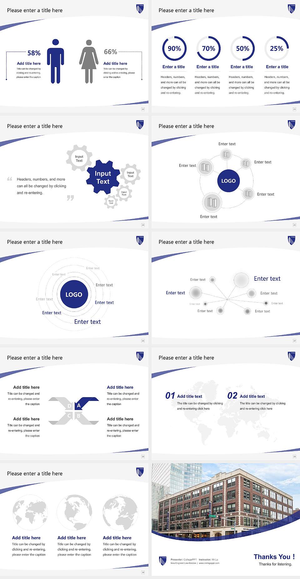 New England Law-Boston Course/Courseware Creation PPT Template4:3 ratio PPT effect preview image4