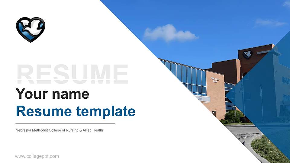Nebraska Methodist College of Nursing & Allied Health Resume PPT Template16:9 ratio PPT effect preview image