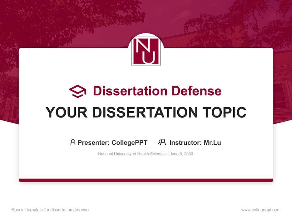 National University of Health Sciences Graduation Thesis Defense PPT Template4:3 ratio PPT effect preview image7