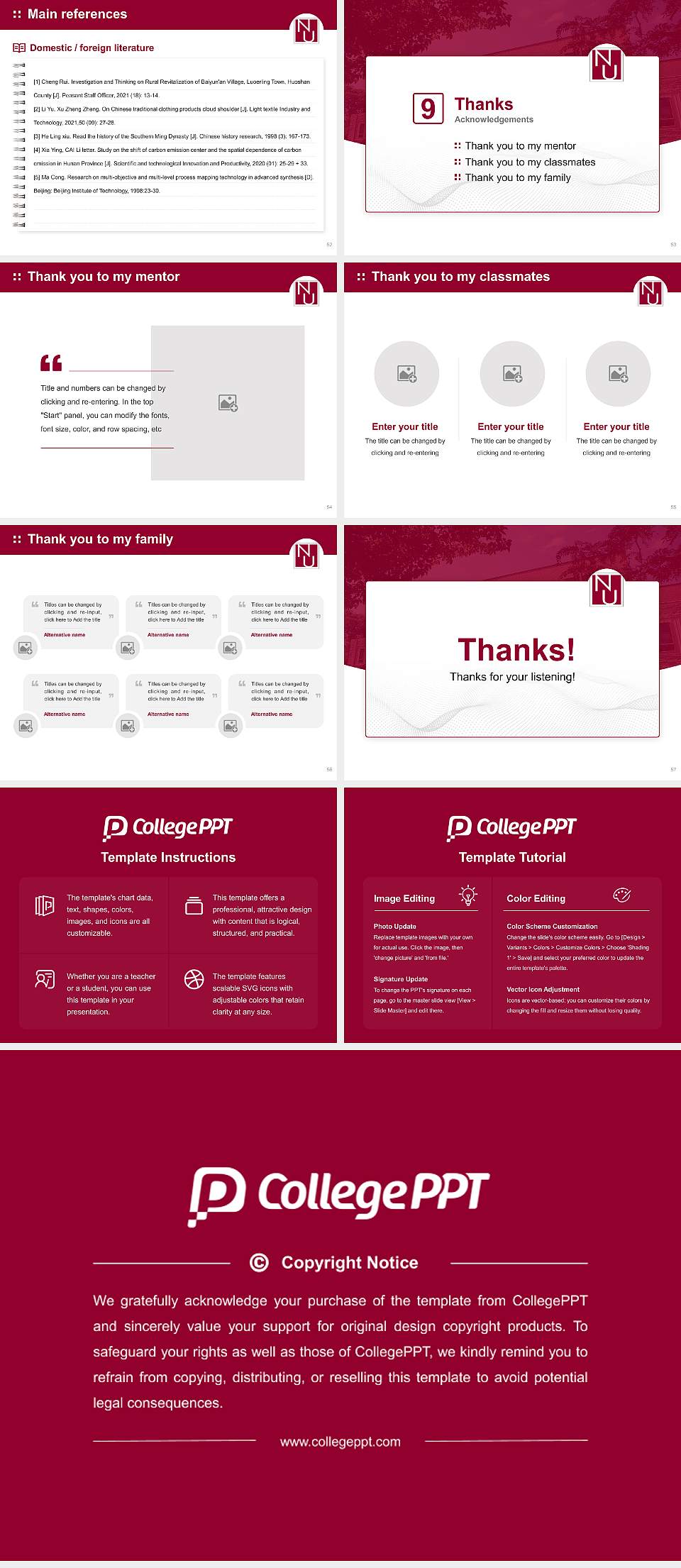National University of Health Sciences Graduation Thesis Defense PPT Template4:3 ratio PPT effect preview image7