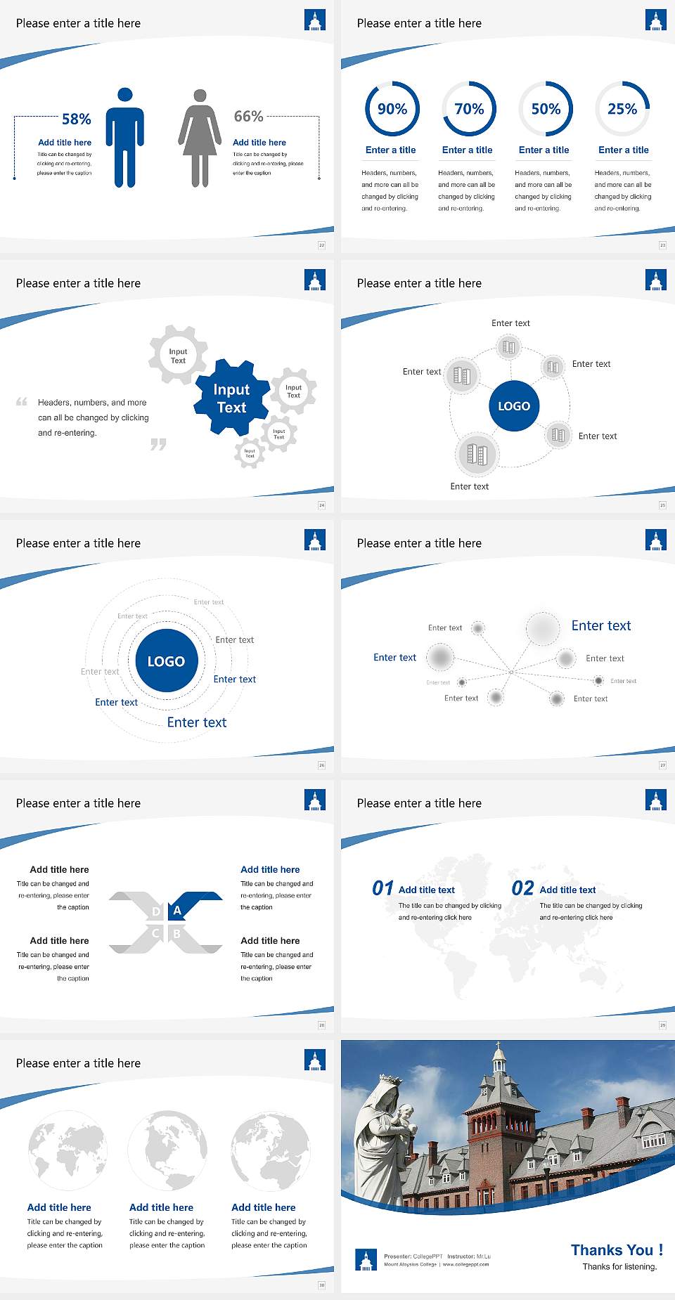 Mount Aloysius College Course/Courseware Creation PPT Template4:3 ratio PPT effect preview image4