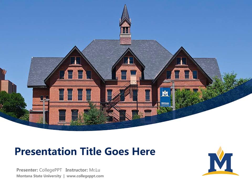 Montana State University Course/Courseware Creation PPT Template4:3 ratio PPT effect preview image5