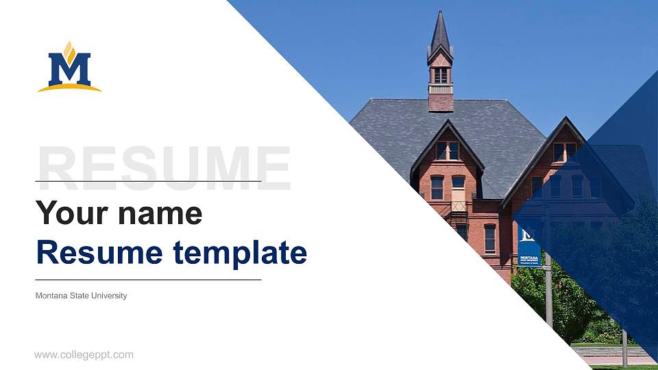 Montana State University Resume PPT Template16:9 ratio PPT effect preview image