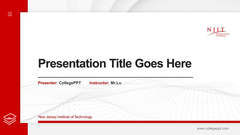 New Jersey Institute of Technology Thesis Proposal/Graduation Defense PPT Template16:9 ratio PPT effect preview image