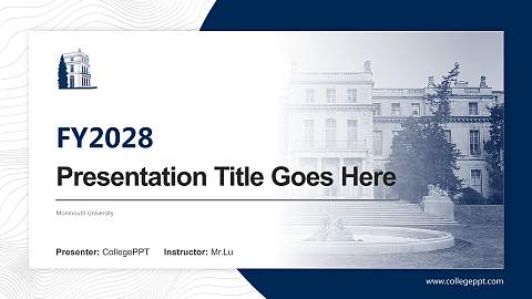Monmouth University Academic Presentation/Research Findings Report PPT Template