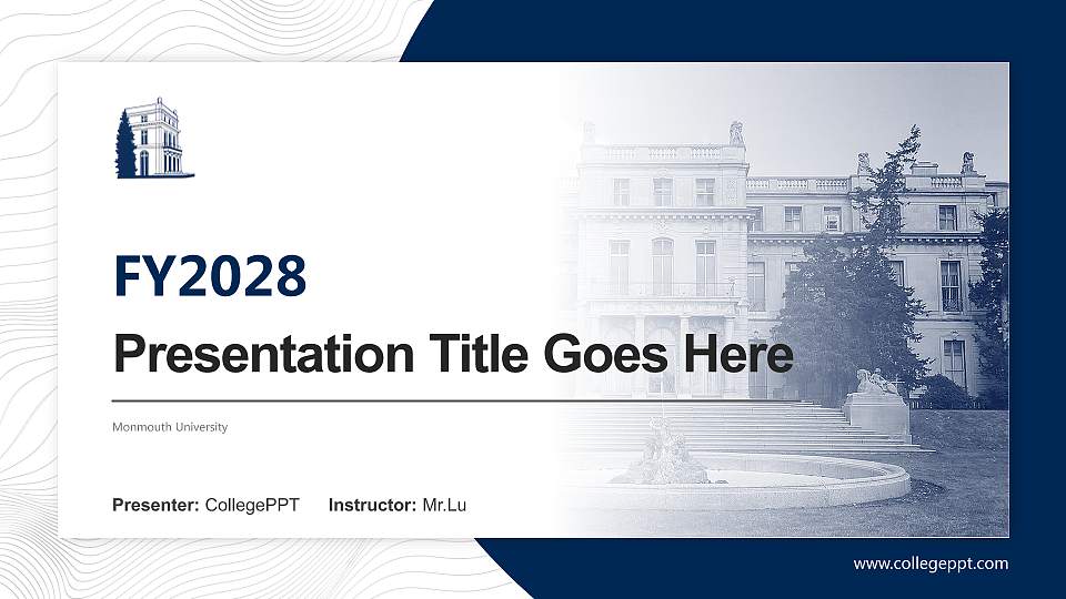 Monmouth University Academic Presentation/Research Findings Report PPT Template16:9 ratio PPT effect preview image