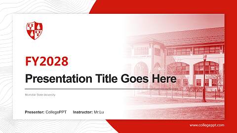 Montclair State University Academic Presentation/Research Findings Report PPT Template