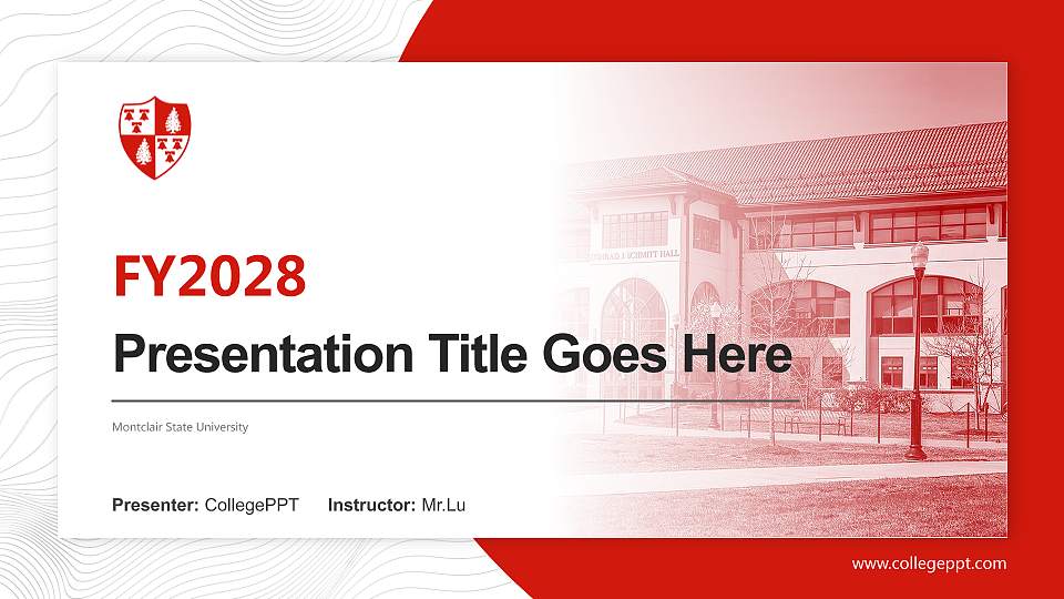 Montclair State University Academic Presentation/Research Findings Report PPT Template16:9 ratio PPT effect preview image