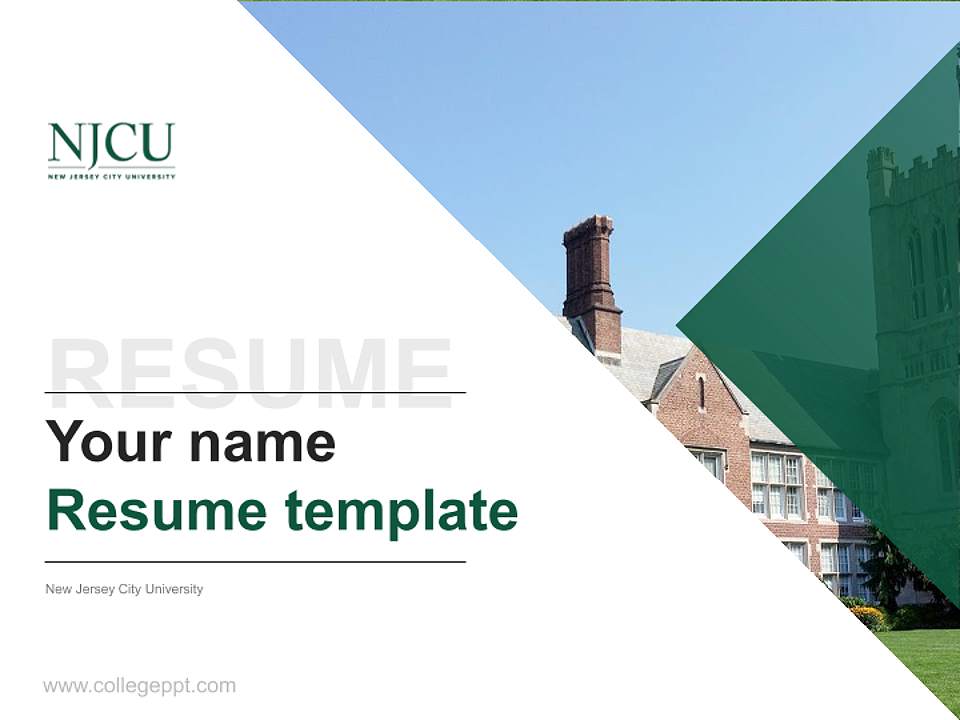 New Jersey City University Resume PPT Template4:3 ratio PPT effect preview image5