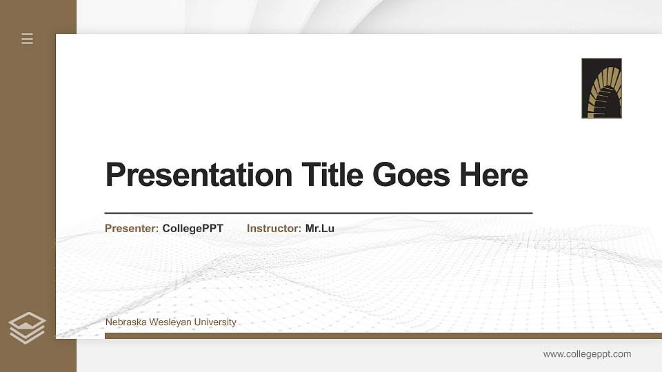 Nebraska Wesleyan University Thesis Proposal/Graduation Defense PPT Template16:9 ratio PPT effect preview image
