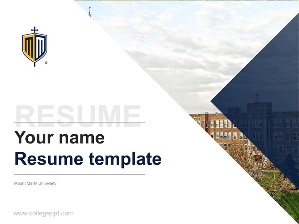 Mount Marty University Resume PPT Template4:3 ratio PPT effect preview image5