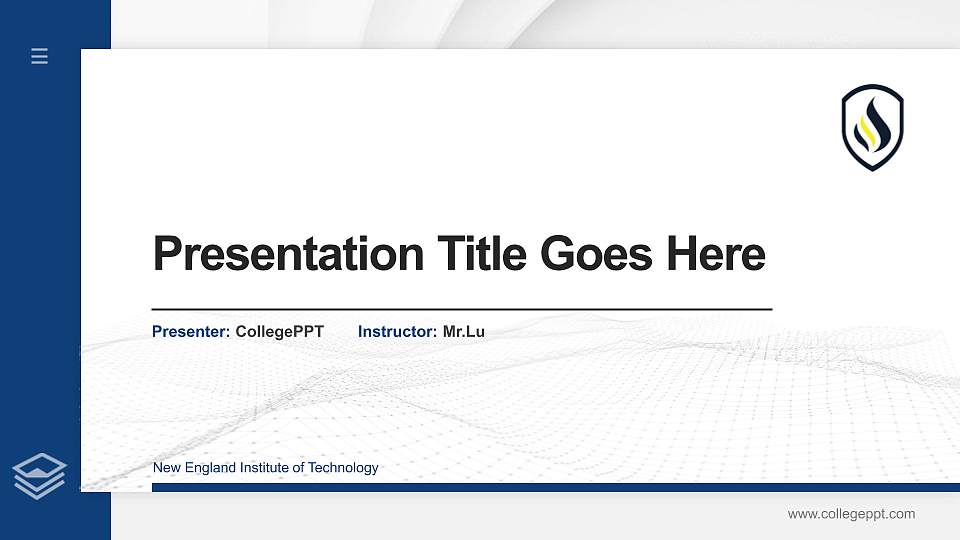 New England Institute of Technology Thesis Proposal/Graduation Defense PPT Template16:9 ratio PPT effect preview image