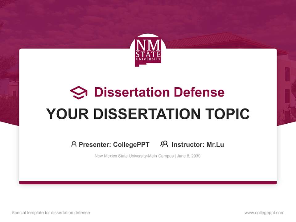 New Mexico State University-Main Campus Graduation Thesis Defense PPT Template4:3 ratio PPT effect preview image7