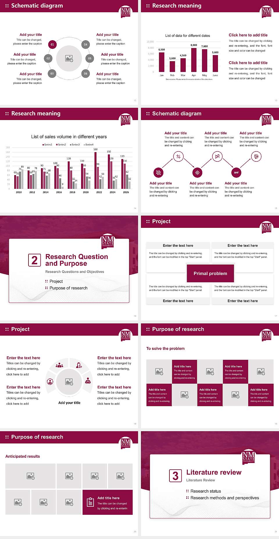 New Mexico State University-Main Campus Graduation Thesis Defense PPT Template4:3 ratio PPT effect preview image3