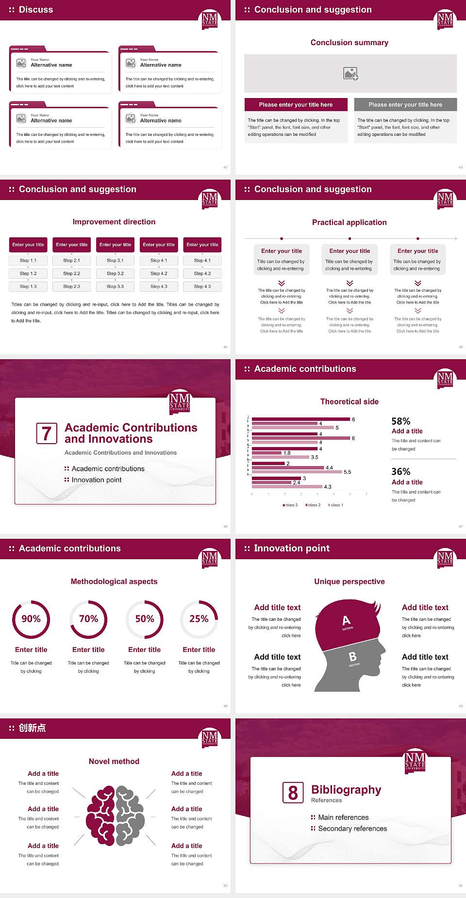 New Mexico State University-Main Campus Graduation Thesis Defense PPT Template4:3 ratio PPT effect preview image6