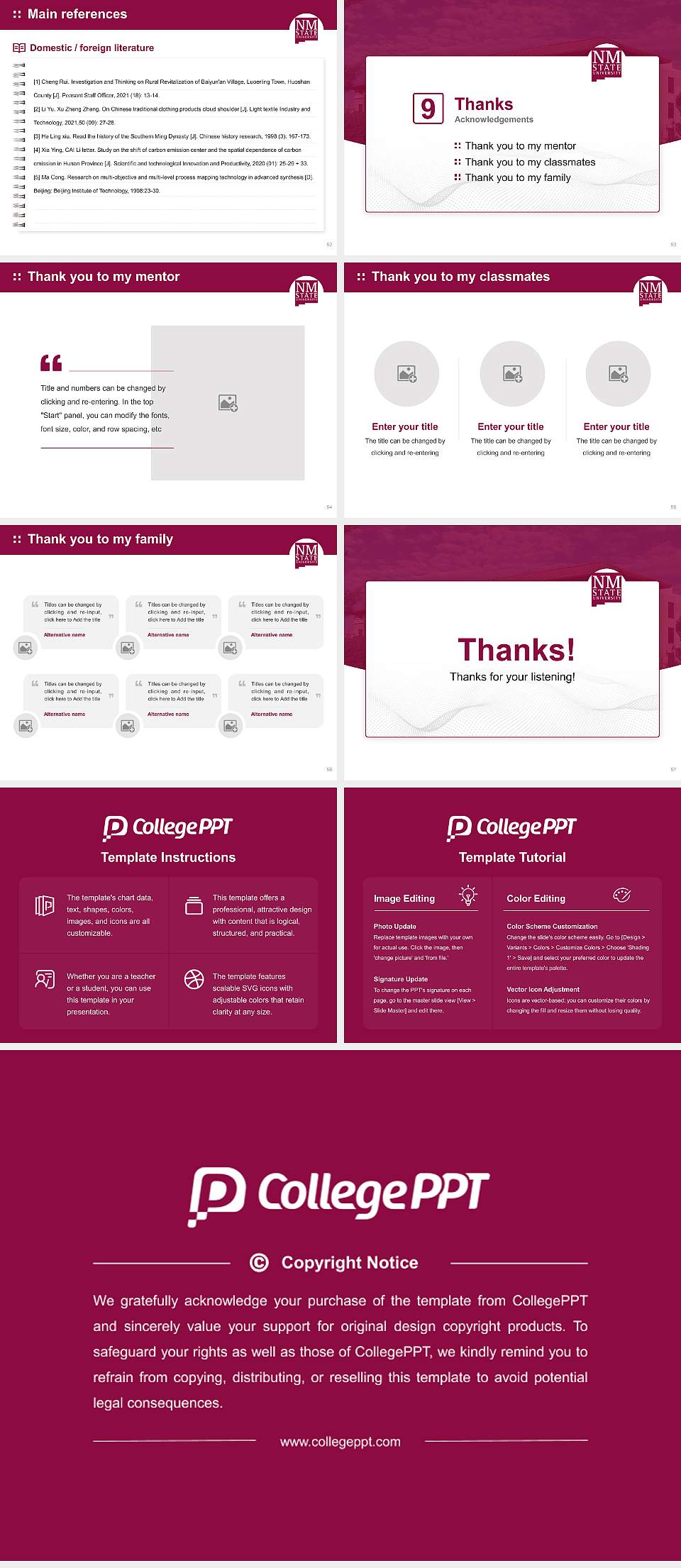 New Mexico State University-Main Campus Graduation Thesis Defense PPT Template4:3 ratio PPT effect preview image7