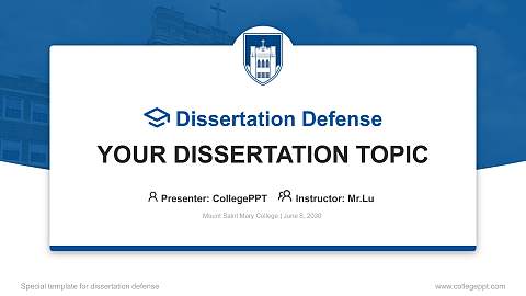 Mount Saint Mary College Graduation Thesis Defense PPT Template