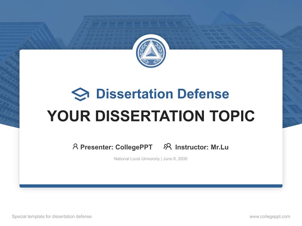 National Louis University Graduation Thesis Defense PPT Template4:3 ratio PPT effect preview image7