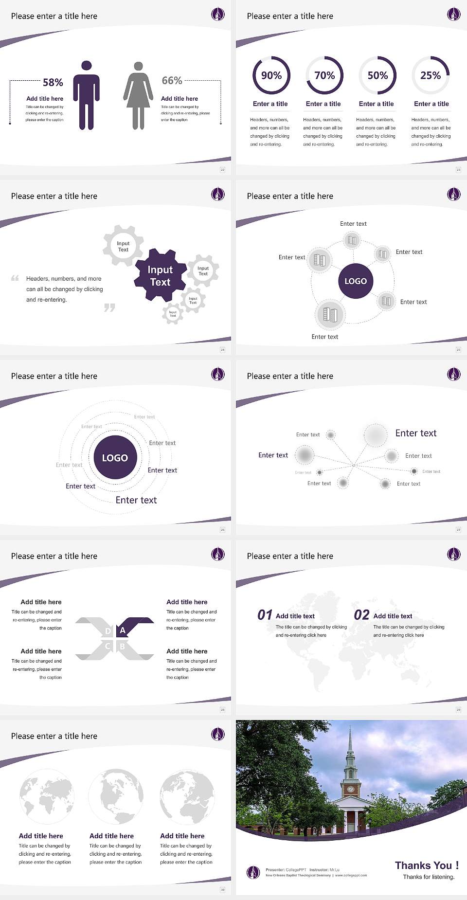 New Orleans Baptist Theological Seminary Course/Courseware Creation PPT Template4:3 ratio PPT effect preview image4