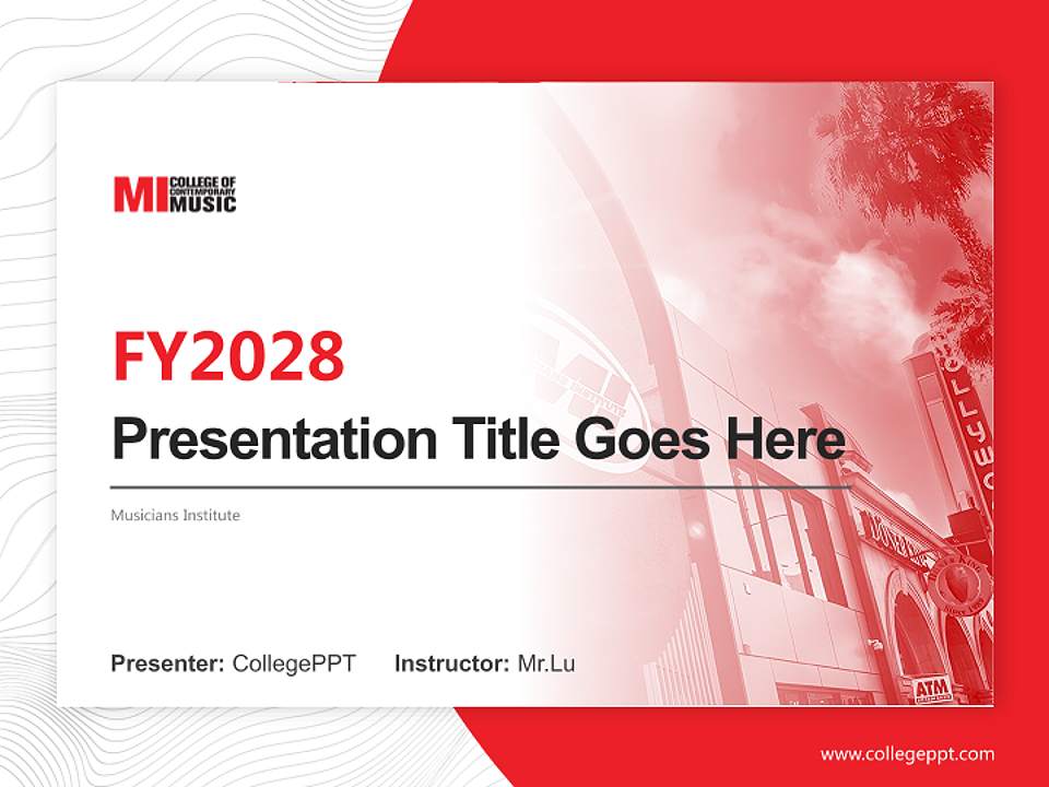 Musicians Institute Academic Presentation/Research Findings Report PPT Template4:3 ratio PPT effect preview image5