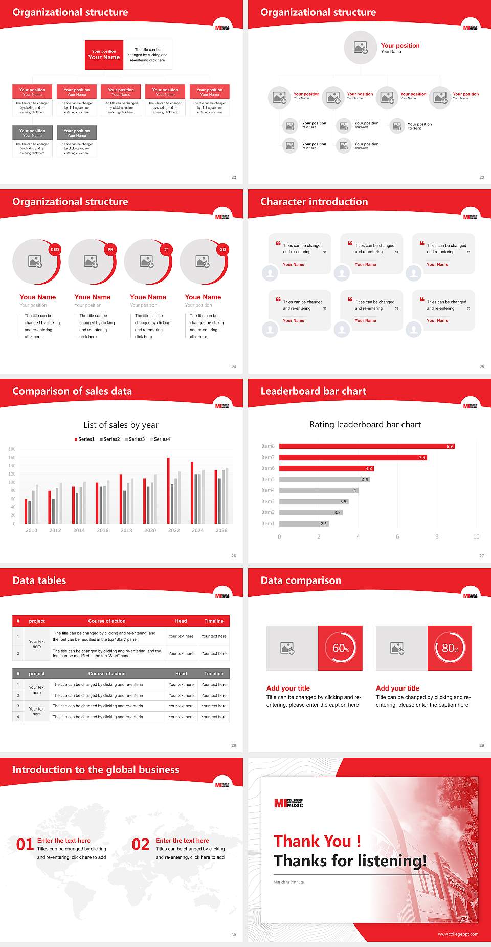 Musicians Institute Academic Presentation/Research Findings Report PPT Template4:3 ratio PPT effect preview image4