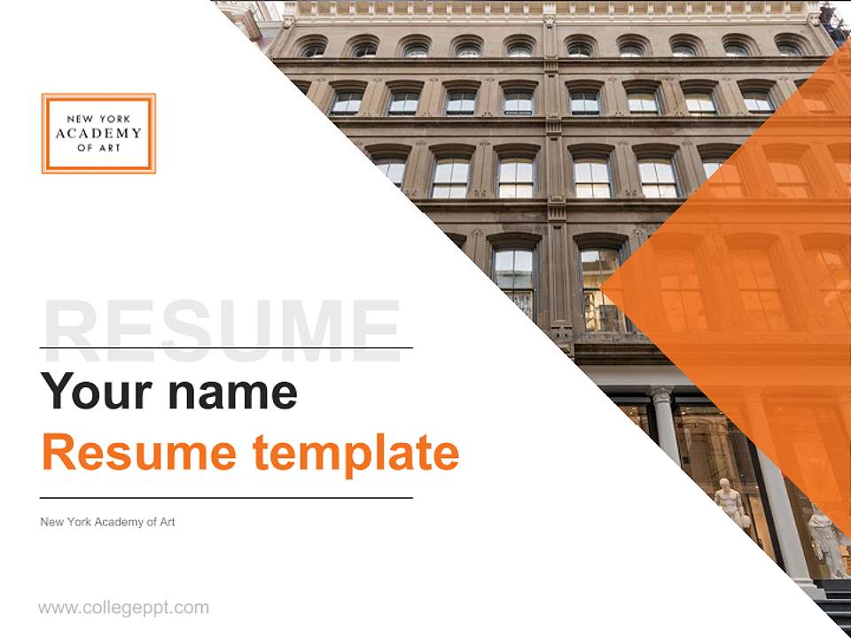 New York Academy of Art Resume PPT Template4:3 ratio PPT effect preview image5