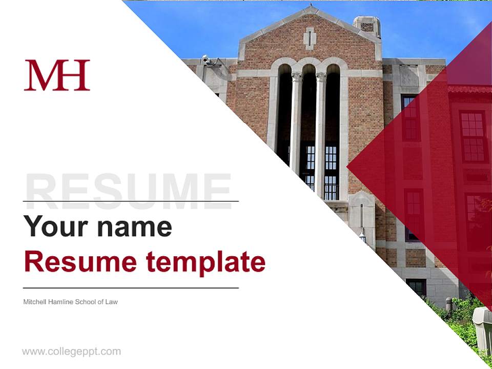 Mitchell Hamline School of Law Resume PPT Template4:3 ratio PPT effect preview image5