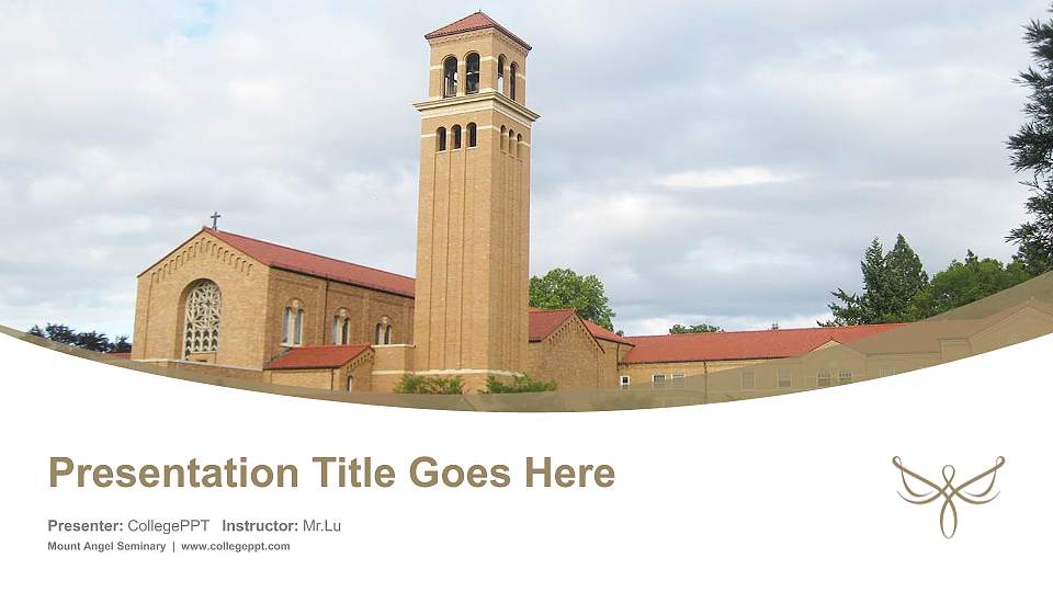 Mount Angel Seminary Course/Courseware Creation PPT Template16:9 ratio PPT effect preview image
