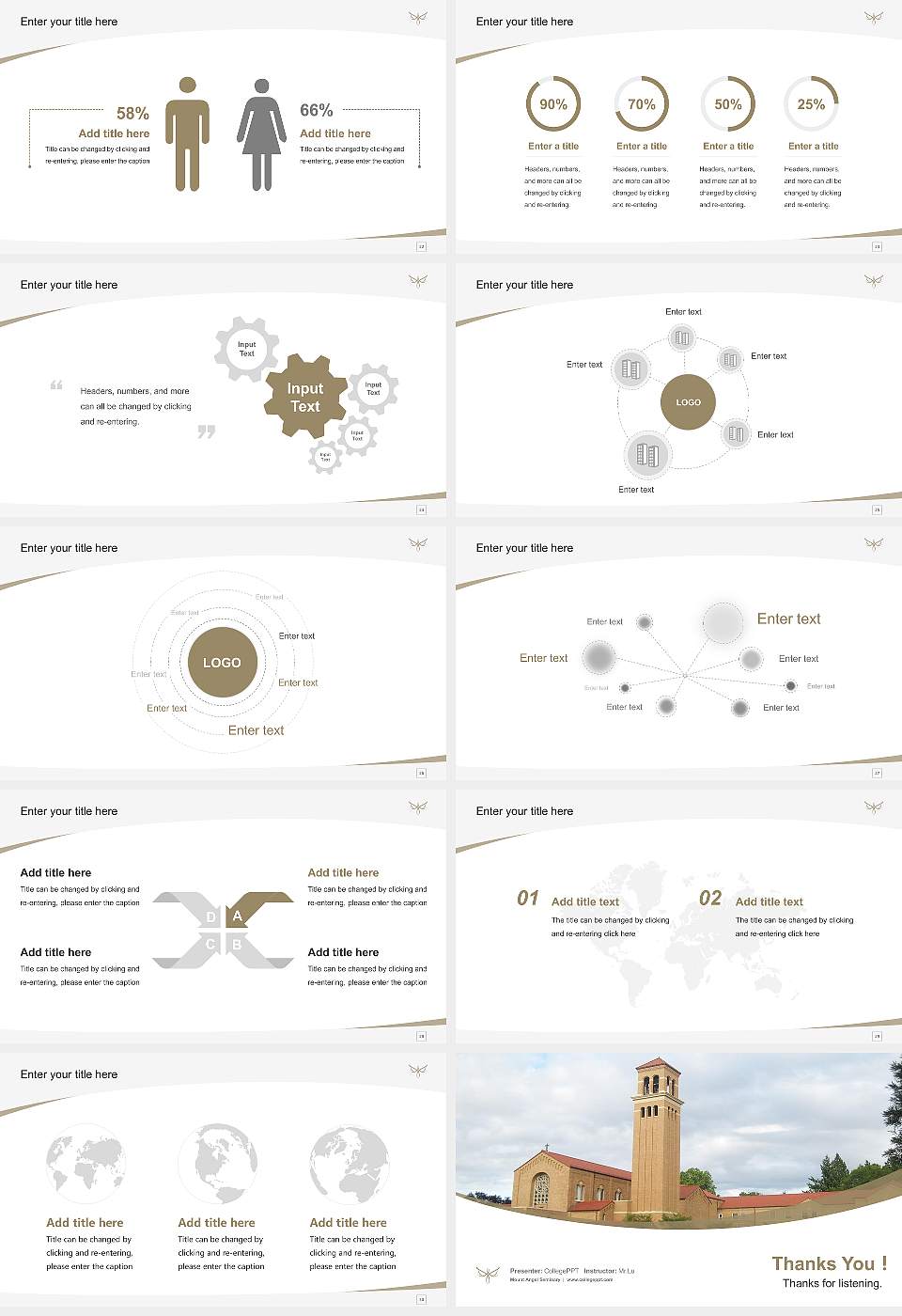 Mount Angel Seminary Course/Courseware Creation PPT Template16:9 ratio PPT effect preview image4