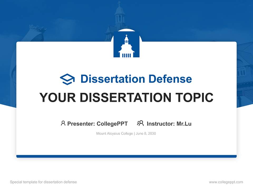 Mount Aloysius College Graduation Thesis Defense PPT Template4:3 ratio PPT effect preview image7